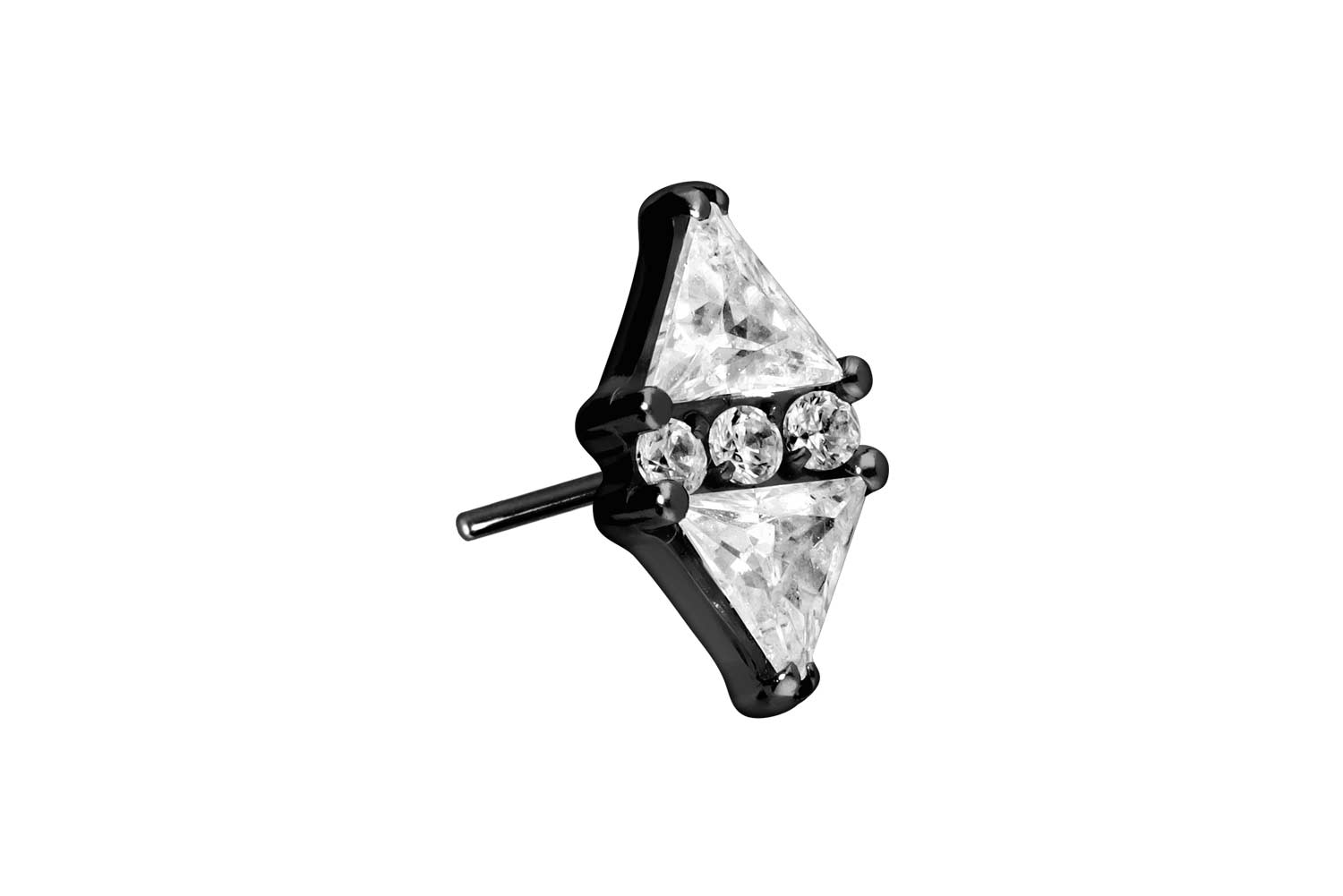 Titan Aufsatz mit Push Pin KRISTALLRAUTE ++SALE++ von Piercingline